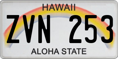 HI license plate ZVN253