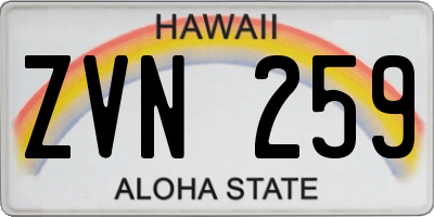 HI license plate ZVN259