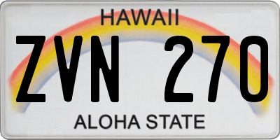 HI license plate ZVN270