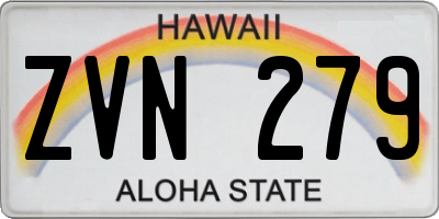 HI license plate ZVN279