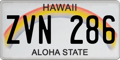 HI license plate ZVN286