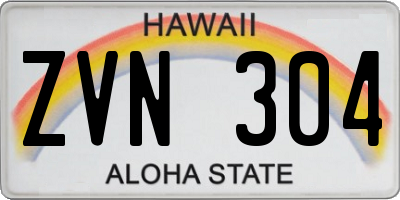 HI license plate ZVN304