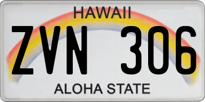 HI license plate ZVN306
