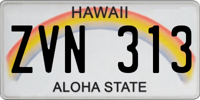 HI license plate ZVN313