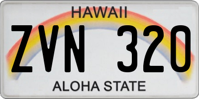 HI license plate ZVN320