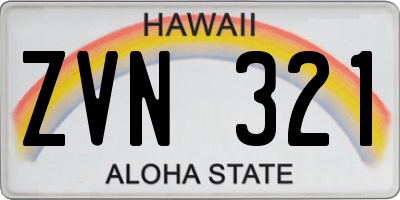 HI license plate ZVN321