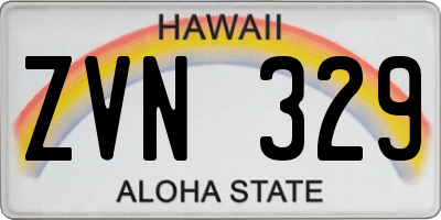 HI license plate ZVN329