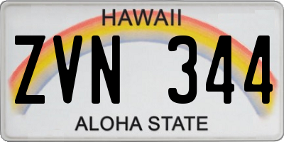 HI license plate ZVN344