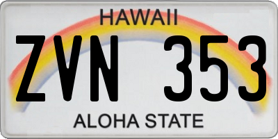 HI license plate ZVN353