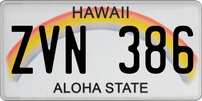 HI license plate ZVN386