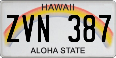 HI license plate ZVN387