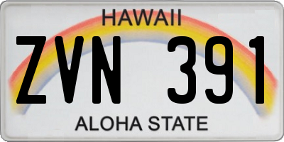 HI license plate ZVN391