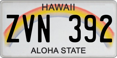 HI license plate ZVN392