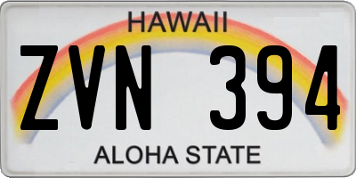 HI license plate ZVN394