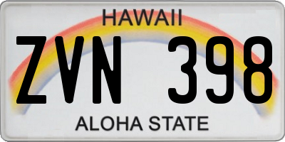 HI license plate ZVN398