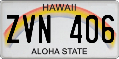 HI license plate ZVN406