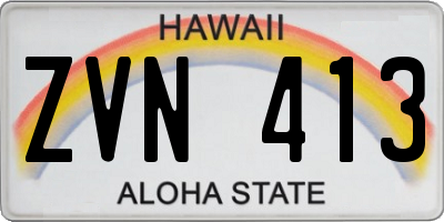 HI license plate ZVN413
