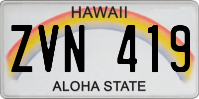 HI license plate ZVN419