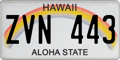 HI license plate ZVN443
