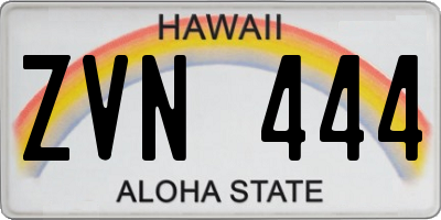 HI license plate ZVN444