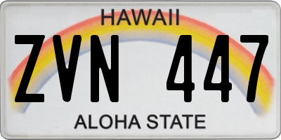 HI license plate ZVN447
