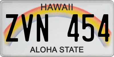 HI license plate ZVN454