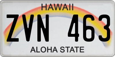 HI license plate ZVN463