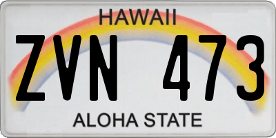 HI license plate ZVN473