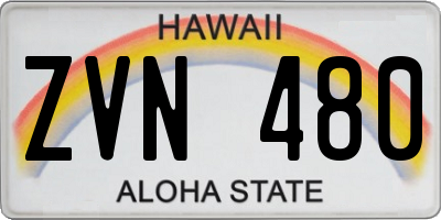 HI license plate ZVN480
