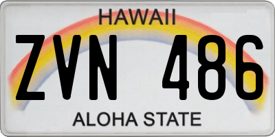 HI license plate ZVN486