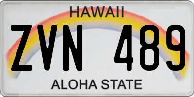 HI license plate ZVN489