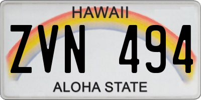 HI license plate ZVN494