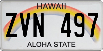HI license plate ZVN497