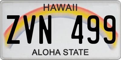 HI license plate ZVN499