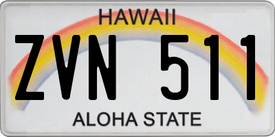 HI license plate ZVN511