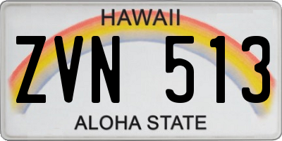 HI license plate ZVN513