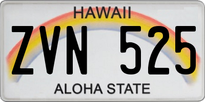 HI license plate ZVN525