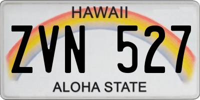 HI license plate ZVN527