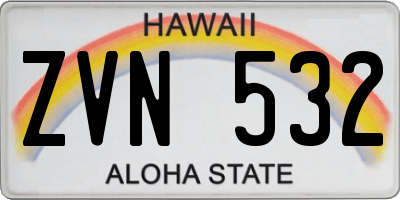 HI license plate ZVN532