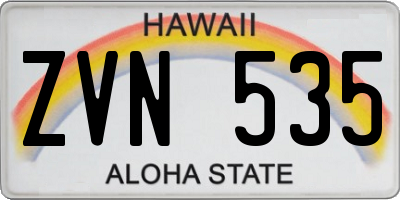 HI license plate ZVN535