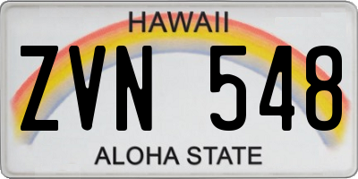 HI license plate ZVN548