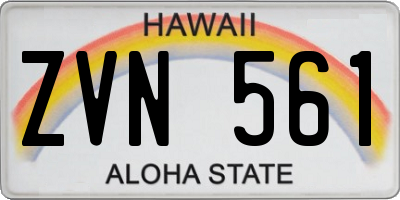 HI license plate ZVN561