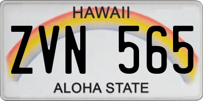 HI license plate ZVN565