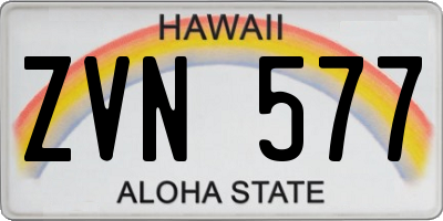 HI license plate ZVN577