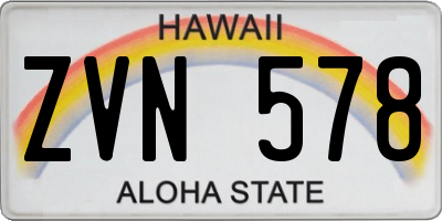 HI license plate ZVN578