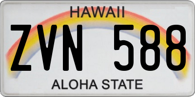 HI license plate ZVN588