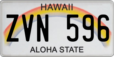 HI license plate ZVN596
