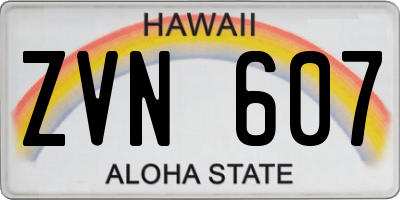 HI license plate ZVN607