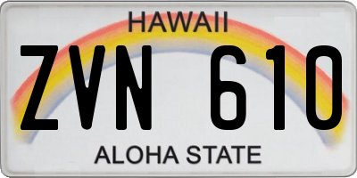 HI license plate ZVN610