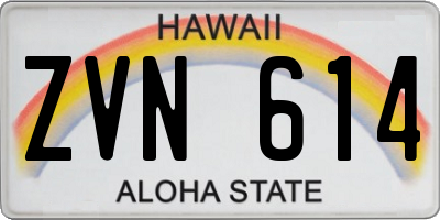 HI license plate ZVN614